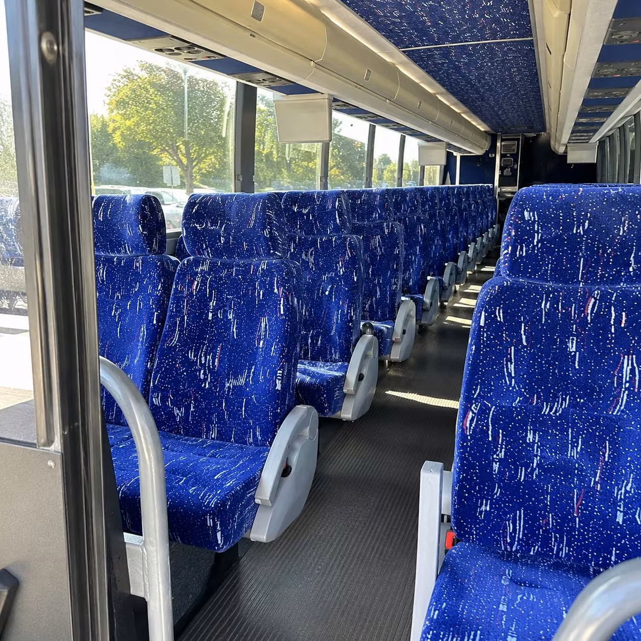 56 passenger charter bus inside